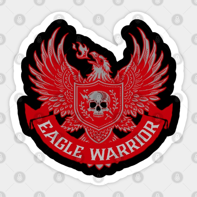 Eagle Warrior Sticker by John MacPherson Allan Designs